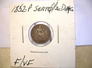 1852 10c Drapery Liberty Seated Dime photo