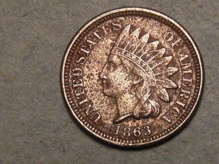 1863 Indian Head Cent (xf) 2306a photo