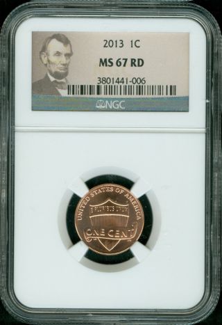2013 - P Lincoln Shield Cent Ngc Ms67 Red And Rare photo