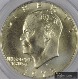 1973 - S Eisenhower Silver Dollar Pcgs Ms - 65 Unc Frosty Uncirculated Silver Ike photo
