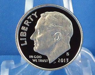 2013 S Roosevelt Deep Cameo Proof Dime In Labeled Archival 2x2 Top Quality photo