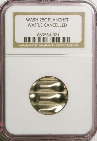 Quarter 25c Blank Planchet Canceled Error Coin In A Ngc Holder photo
