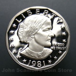 1981 - S Susan B Anthony Dollar $1 Gem Proof Deep Cameo Type 1 U.  S.  Coin photo
