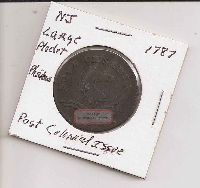 Antique 1787 Rare Post Nj Colonial Coin Winking Horse Small 8