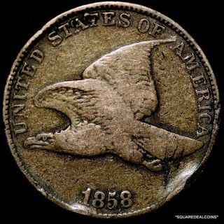 1858 Grade Flying Eagle Cent photo