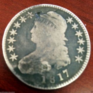 1817 Capped Bust Silver Half Dollar Old Coin Very Fast photo