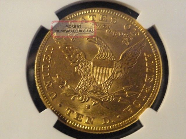 1886 S $10 Liberty Head Gold Eagle Coin Ngc Ms 62 Ten Dollar Ms62