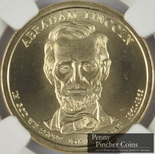 2010 - D Abraham Lincoln Sms Presidential Dollar Ngc Ms - 68 photo