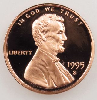 1995 S Deep Cameo Proof Lincoln Memorial Cent Penny (b01) photo