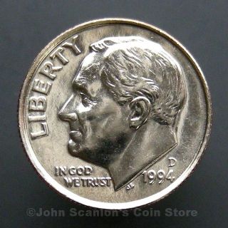 1994 - D Roosevelt Dime 10c Us Coin Choice Bu photo