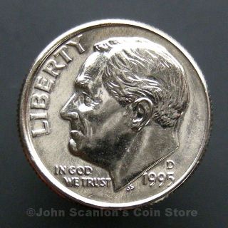 1995 - D Roosevelt Dime 10c Us Coin Choice Bu photo