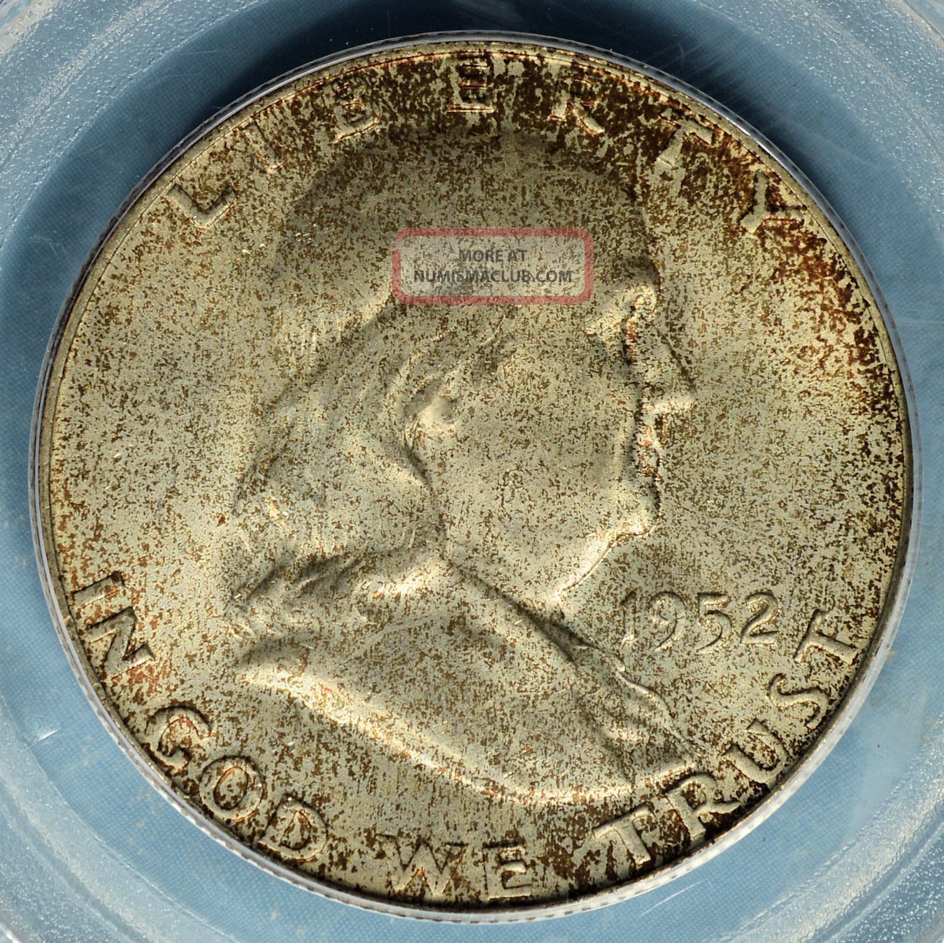 1952 - D Franklin Half Dollar Pcgs Ms65fbl - Interesting Tone, Bold Lines