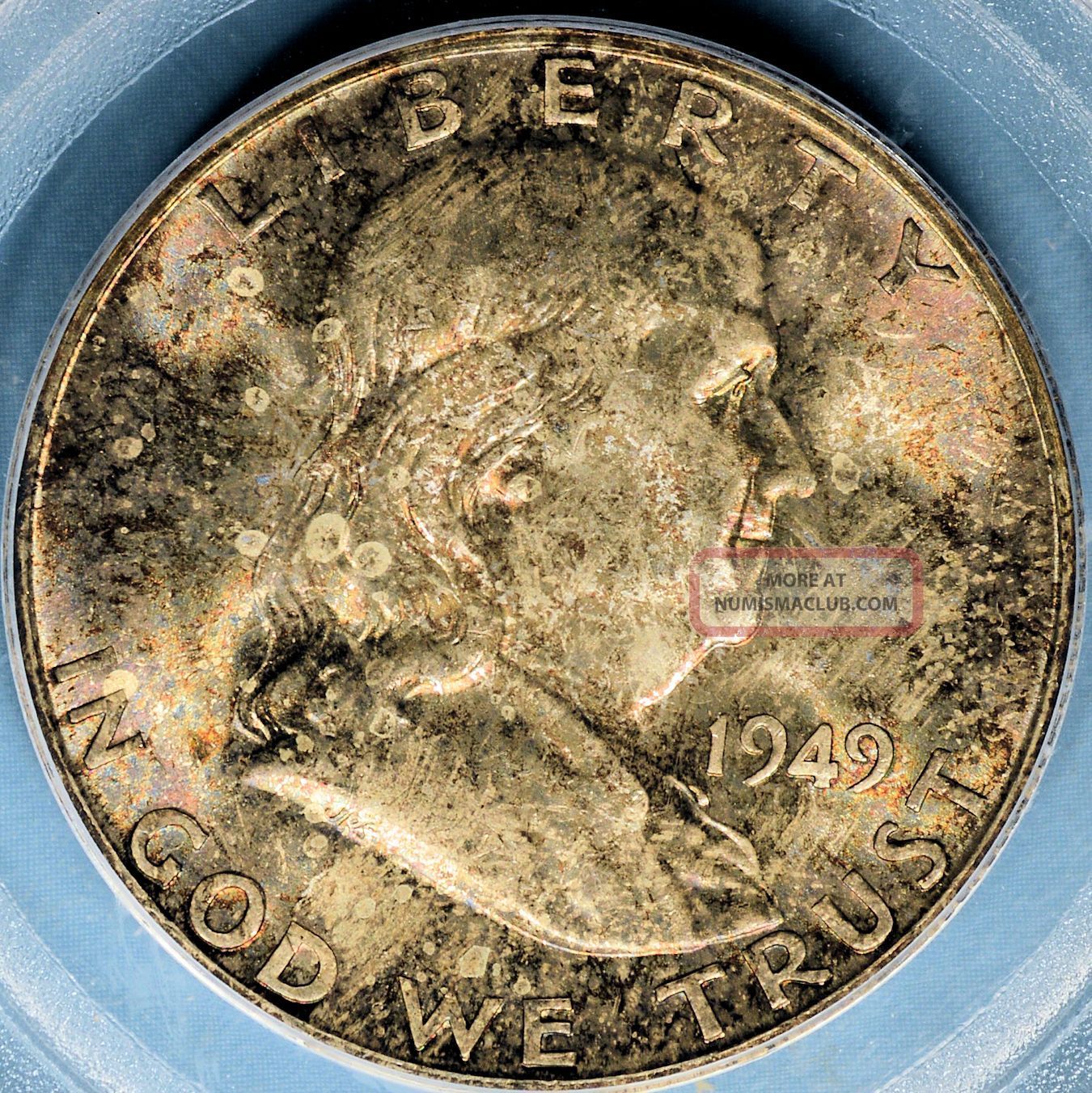 1949 - S Franklin Half Dollar Pcgs Ms65fbl - Interesting Tone, Various ...