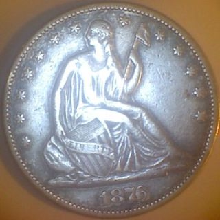 1876 (vf) Seated Liberty Half Dollar photo