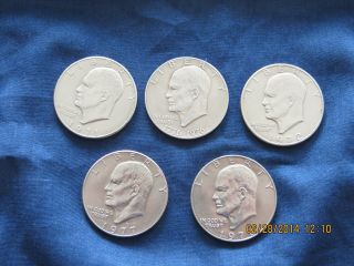 5 Eisenhower Dollars With Different Dates Or Marks 81 photo