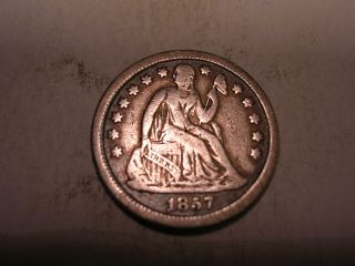 1857 O Seated Liberty Dime (abt.  Vf & Attractive) photo