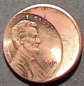 1990 Off Center Error Lincoln Cent Ch Bu Red Mis Struck 25% O/c Coin 4 photo