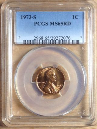 1973 - S Lincoln Cent Pcgs Ms 65 Rd photo