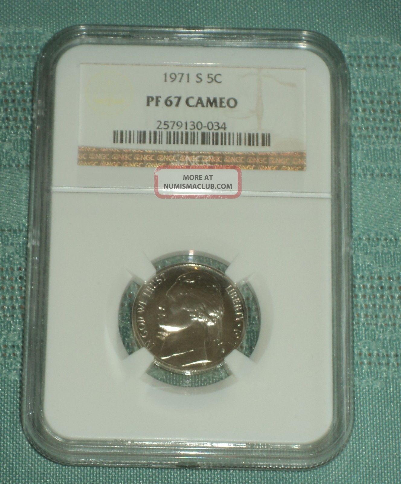 1971 - S Proof Jefferson Nickel Ngc Certified Pf - 67 Cameo