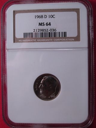 1968 - D Ms - 64 Silver Dime Tough In State (0800) photo