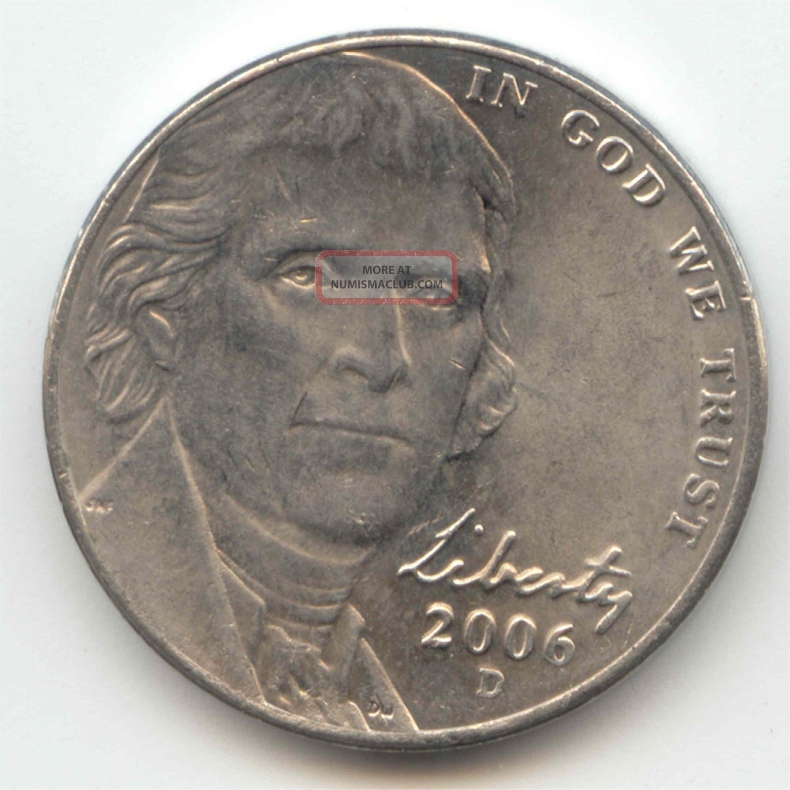 Usa 2006d American Nickel Five Cent Piece 5c 5 Cents Jefferson 2006 D ...