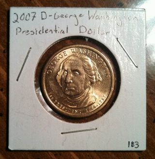 2007 - D $1 George Washington Presidential Dollar photo