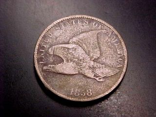 1858 Sl Llr Flying Eagle Cent Penny Fine Light Pitting Buy It Now Or Offer photo