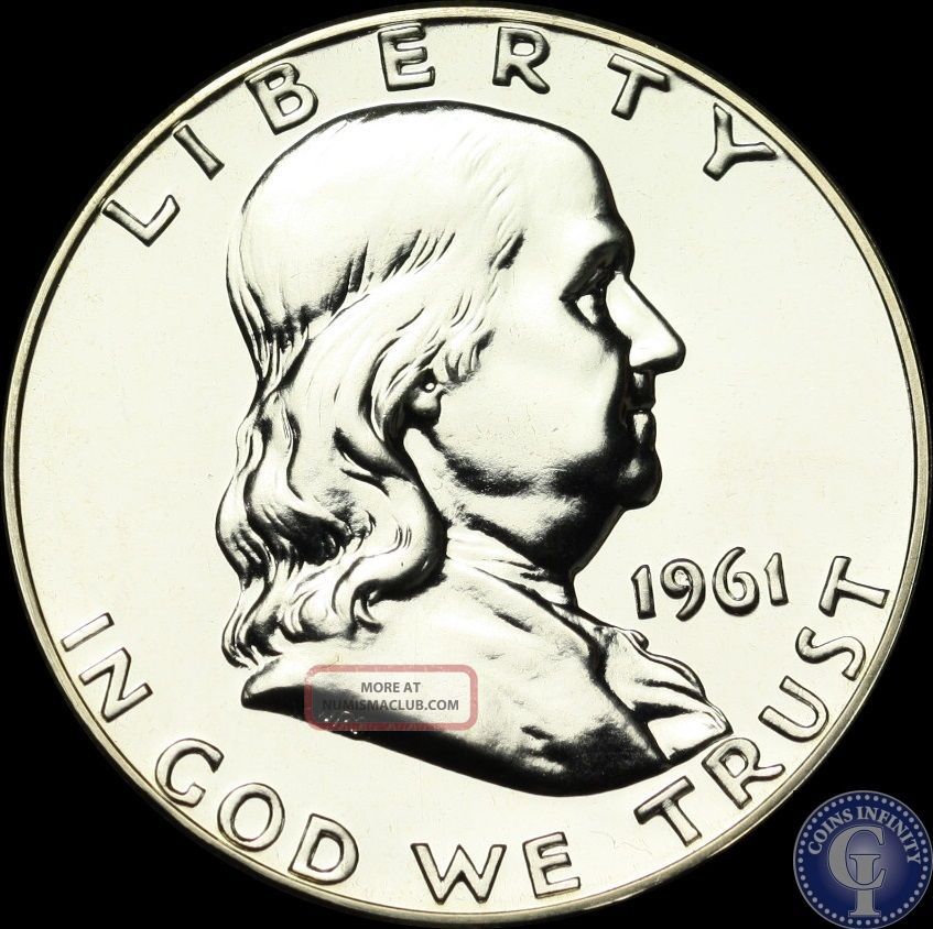 1961 Gem Proof Silver Franklin Half Dollar Frosty Coin 144