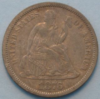 1876 Silver 10c Liberty Seated Dime photo