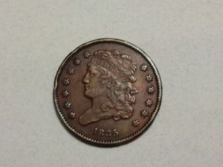 1835 1/2c Bn Classic Head Half Cent Coin photo