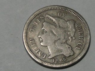 1865 Three Cent Nickel 4434a photo