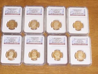 (8) Presidential Dollars Ngc Pf 69 Ultra Cameo Washington,  Lincoln,  Jackson &more photo