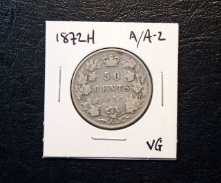 1872h 50 Cent Canadian Coin photo
