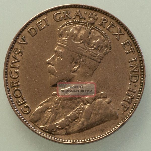 Pièce 1 Cent 1920 Canada King George V - Non Circulée, état Superbe, Cuivre RB