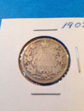 1902 Canada Quarter 80% Silver photo