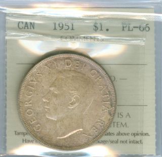 1951 Canada Silver Dollar Top Grade State Pl Neon Toned. photo