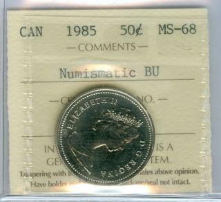 1985 Canada 50 Cents Solo Finest Graded Bu State Unique. photo