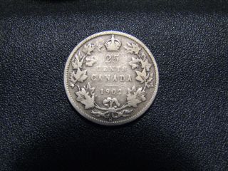 Canada 1902 H Silver Quarter In Great Collectable Grade photo
