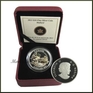 Canada 2013 Proof $10 Silver (mallard Ducks Unlimited) Coin.  9999 Fine Silver photo