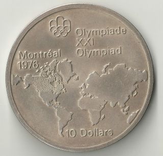 1973 Canada $10 Dollar Silver Coin - Montreal Olympics (1.  4453 Oz) photo