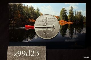2011 Canada $20 For $20.  9999 Pure Silver Canoe With Booklet photo