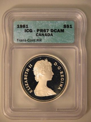 1981 Canadian Dollar - Proof - Nicely Toned On Reverse - Icg Pr67 Dcam - Rail Rd photo