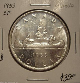 B Canada 1953 Sf Elizabeth Ii Silver Dollar - Unc photo