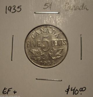 Canada George V 1935 Five Cents - Ef+ photo