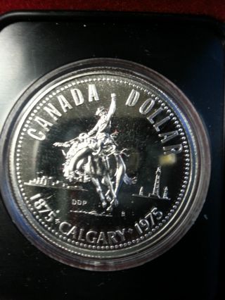 Canada 1975 Silver Proof Dollar Coin Calgary Stampede Uncirculated photo
