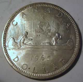 1965 Silver Canadian Dollar Coin (324b) photo