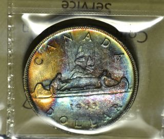 1953 Swl Nsf Dollar ($1) Iccs Ms - 65+ Pq Rainbow Toning Wow photo