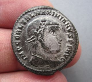 Maximianus Ancient Authentic Silvered Follis photo