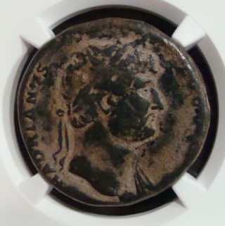Roman Empire: Hadrian,  117 - 138 Ad. ,  Ae Sestertius,  Reverse Virtus,  Ngc F photo