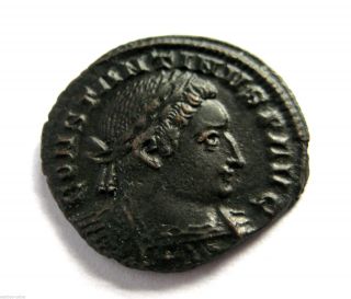 307 A.  D British Found Constantine I Roman Bronze Follis Coin.  London.  Hoard Coin photo